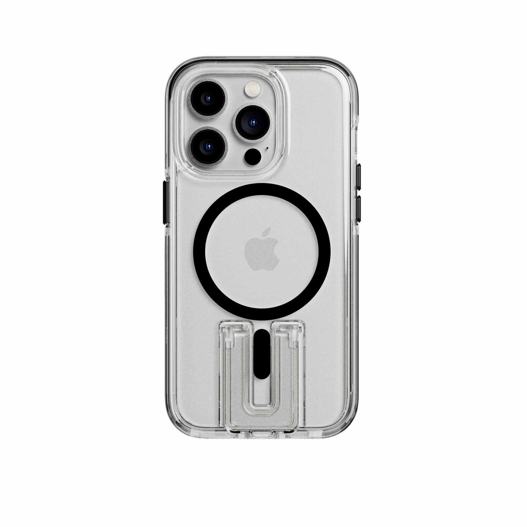 EvoCrystal Kick - Apple iPhone 14 Pro Case MagSafe Compatible - Clear Black Durable Design Texture