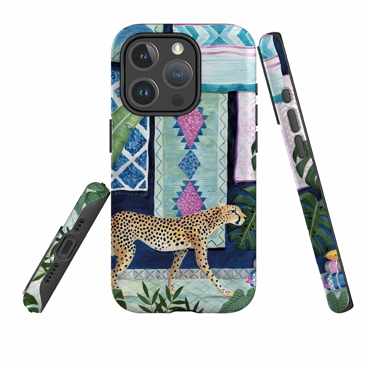Hand Feel Modern Texture Build iPhone MagSafe Tough Case - Morocco Cheetah By Bex Parkin