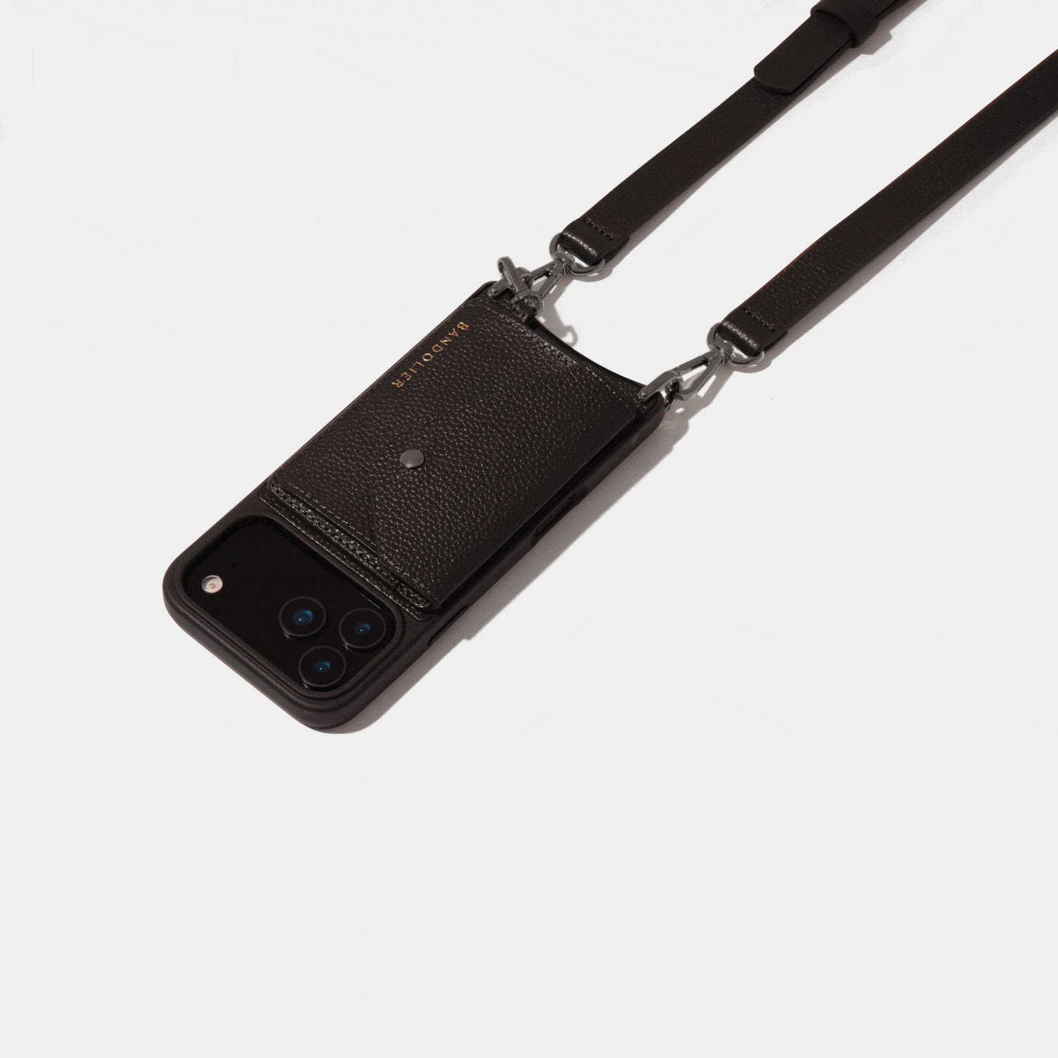 Remi Magnet Wallet Crossbody Phone Case - Black/Pewter Rugged Look Finish