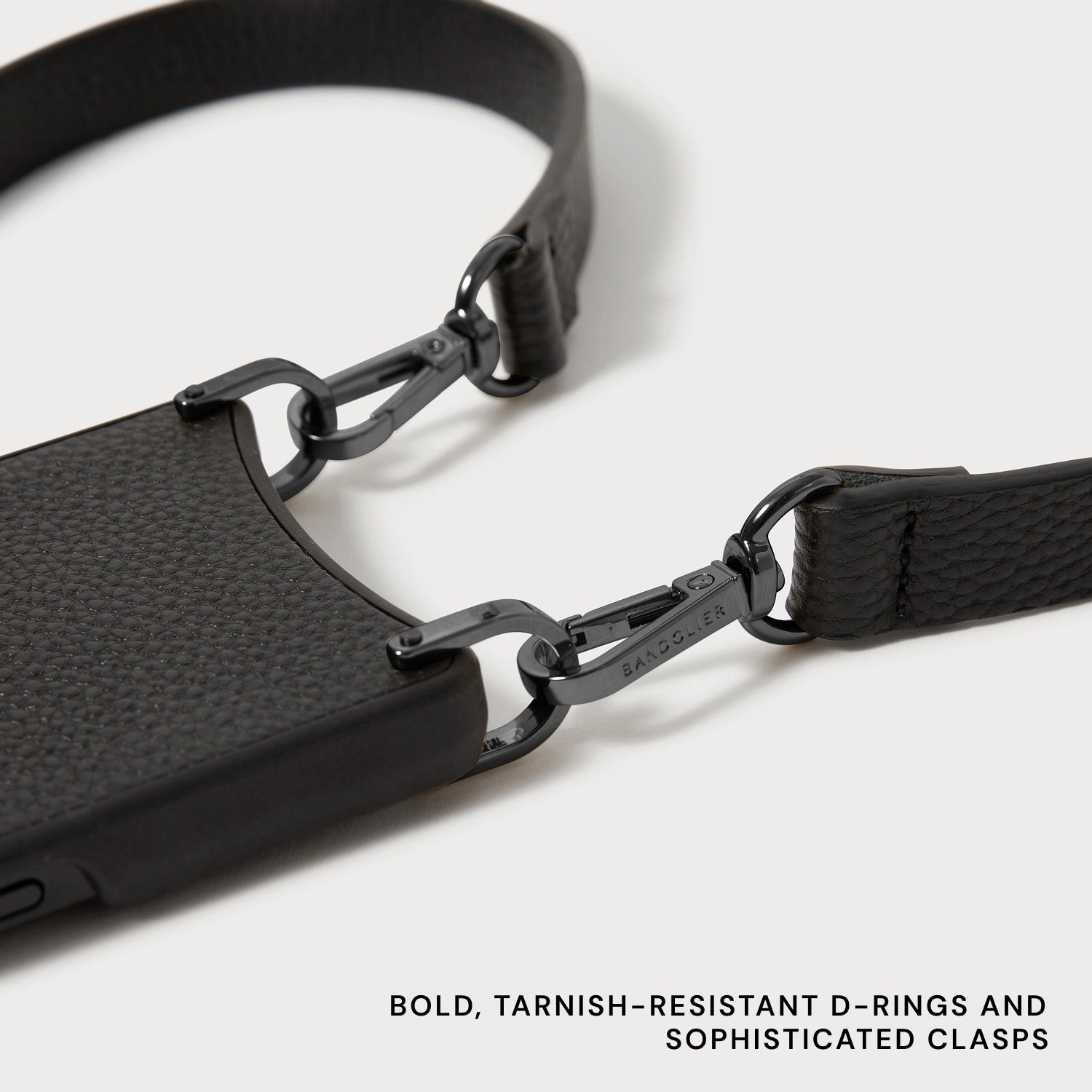 Remi Magnet Wallet Crossbody Phone Case - Black/Pewter Soft Finish Texture