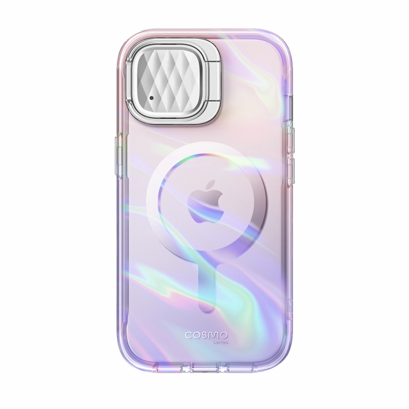 Minimal Aesthetic Marble Pattern iPhone 14 Cosmo Mag Case - Pink Laser