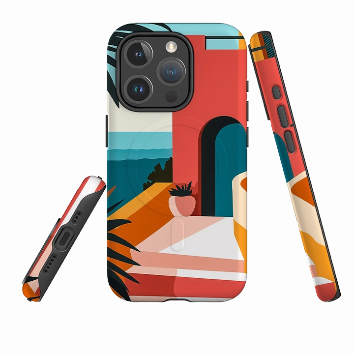 Rugged Frame Design iPhone MagSafe Tough Case - Casablanca