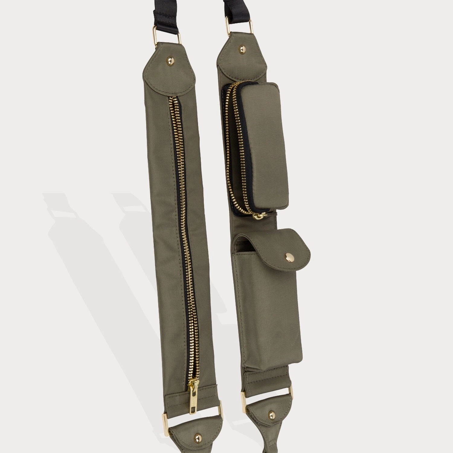 Billie Nylon Utility Crossbody with Case - Army Green/Gold Premium Texture Casual Look