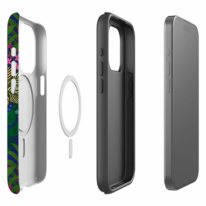 iPhone MagSafe Tough Case - Jungle Fun Pattern By Bex Parkin Wear resistant Minimal Pattern Texture