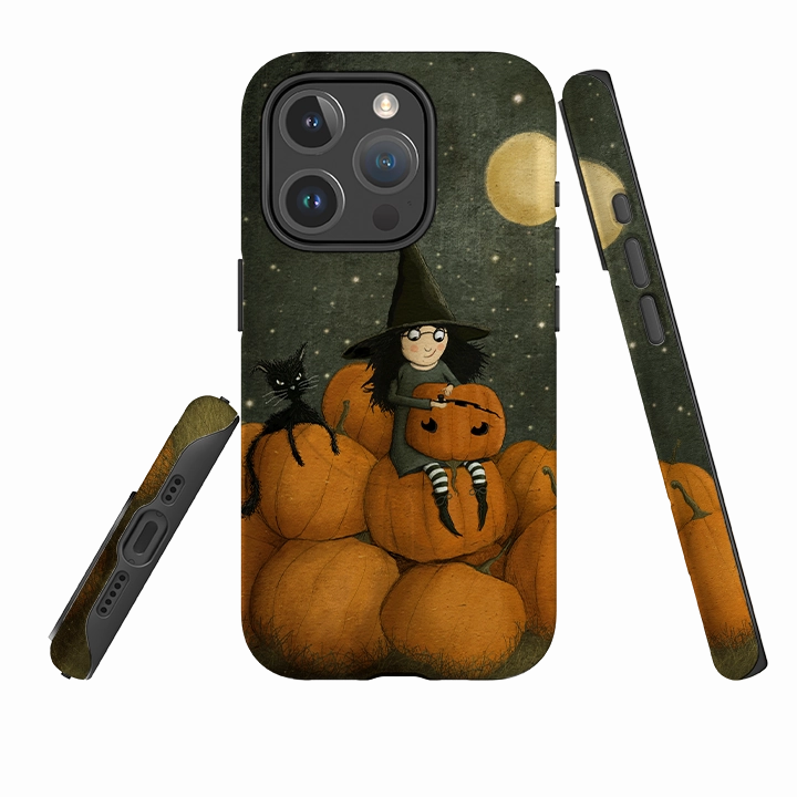 Soft Texture iPhone MagSafe Tough Case - Pumpkin Witch By Maja Lindberg