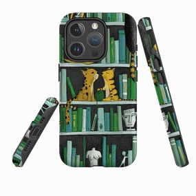 Polished Look Vivid Design Texture iPhone MagSafe Tough Case - Library Friends By Maja Lindberg