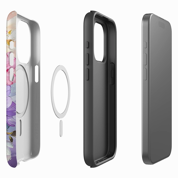 Flexible frame iPhone MagSafe Tough Case - Summer Floral Saffron