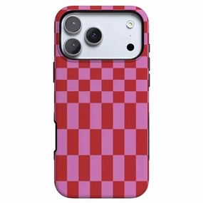 Vibe Check | Pink Checkerboard Case Stylish Look Urban Design