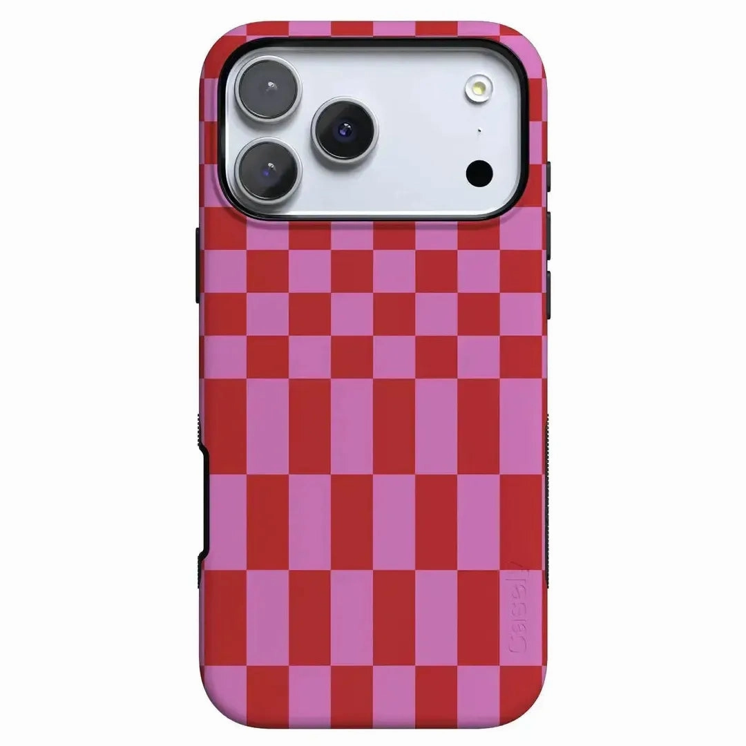Vibe Check | Pink Checkerboard Case Stylish Look Urban Design