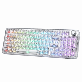 YUNZII X98 Transparent QMK/VIA Mechanical Keyboard RGB Wave Animation